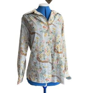 Vintage silky long sleeve button up